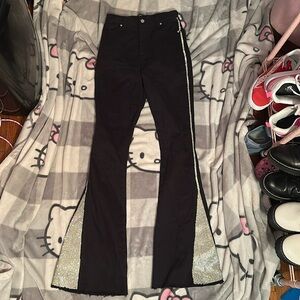 AKIRA Black rhinestone high rise flare jeans size 5 (26)